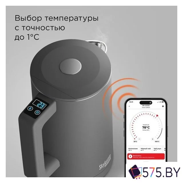 Электрический чайник Redmond (Редмонд) SkyKettle KM231S (серый) в магазине 575.by