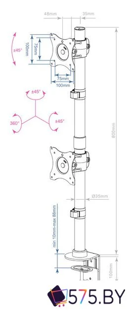 Кронштейн для монитора Arm Media LCD-T43 в магазине 575.by