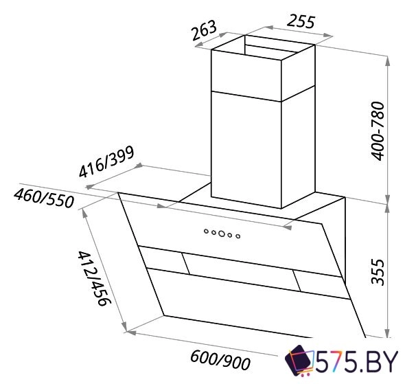 Кухонная вытяжка MAUNFELD Mersey 60 (нержавеющая сталь/белое стекло) в магазине 575.by