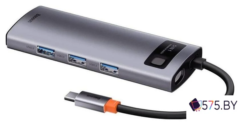 USB-хаб Baseus Metal Gleam Series Multifunctional HUB Type-C Hub Docking Station CAHUB-CX0G в магазине 575.by