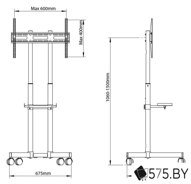 Стойка для телевизора Arm Media PT-Stand-7 (черный) в магазине 575.by