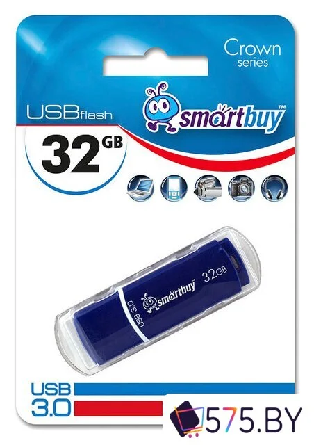 USB Flash SmartBuy Crown 32Gb Blue (SB32GBCRW-Bl) в магазине 575.by