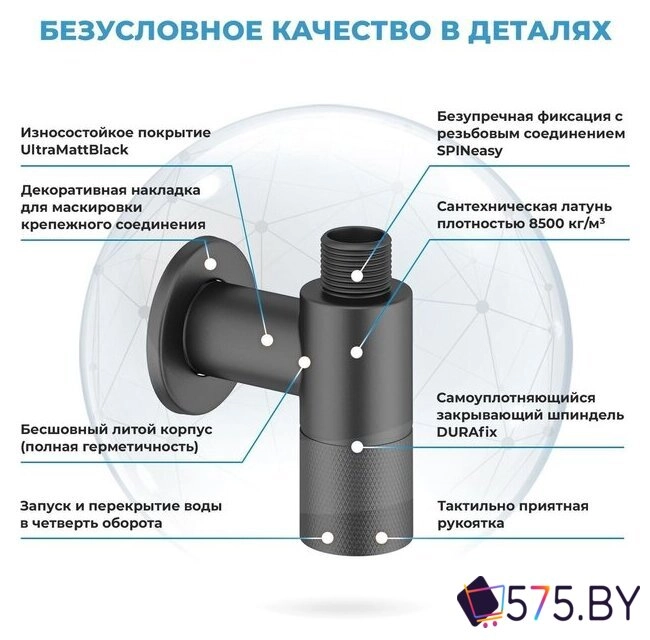 Вентиль Wellsee Drainage System 182147001, угловой (2 шт, матовый черный) в магазине 575.by