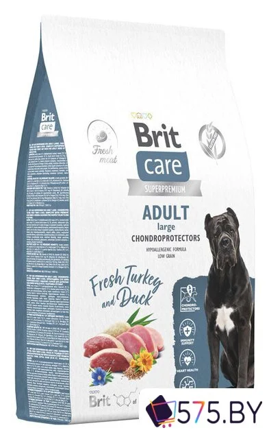Сухой корм для собак Brit Dog Adult Large Chondroprotectors с индейкой и уткой 3 кг в магазине 575.by