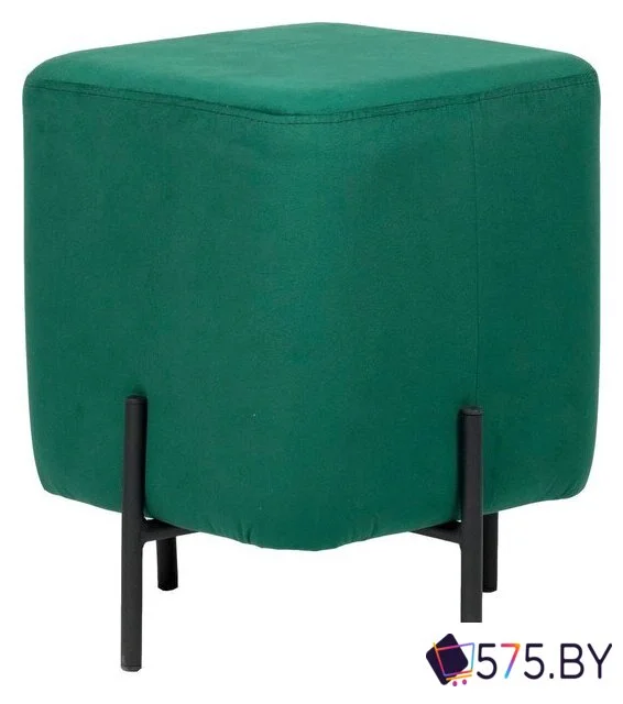 Пуфик ВВР Агат Лайт (изумруд/черный, велюр) в магазине 575.by