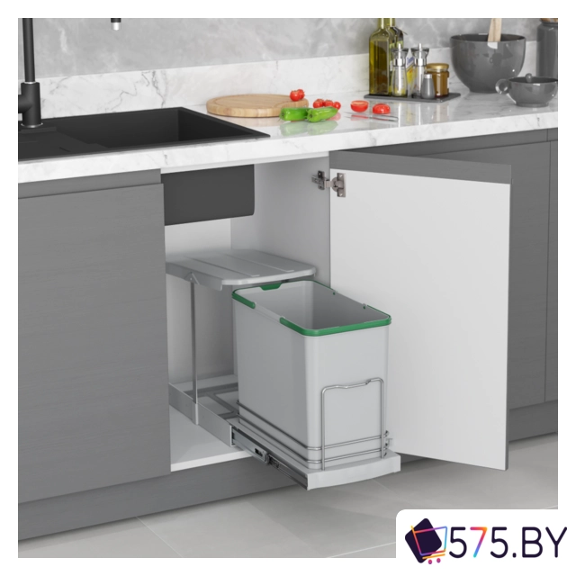 Мусорное ведро Starax S-2571-G 24 л (серый) в магазине 575.by