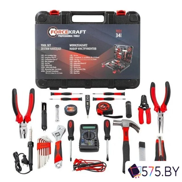 Набор домашнего мастера ForceKraft FK-1034 (34 предмета) в магазине 575.by