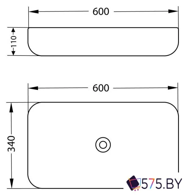 Умывальник Lauter 21487-60 + Reef 21CK8678C с донным клапаном 21190CH (хром) в магазине 575.by