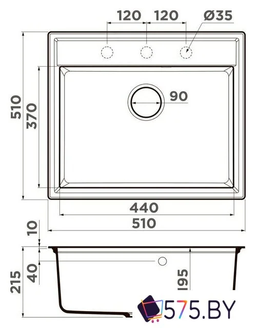 Кухонная мойка Omoikiri Daisen 51-PA Artgranit (пастила) в магазине 575.by