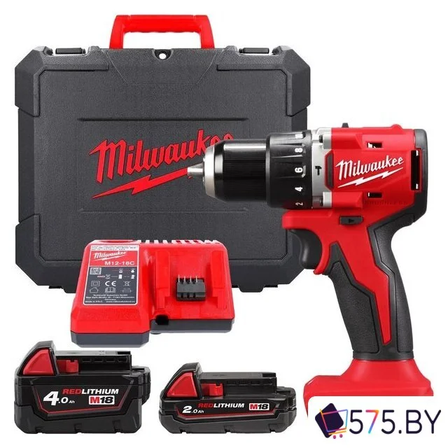 Ударная дрель-шуруповерт Milwaukee M18 M18BLPDRC-422C 4933492825 (с 2-мя АКБ 2 Ач + 4 Ач, кейс) в магазине 575.by