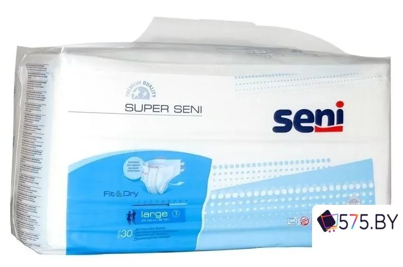 Подгузники для взрослых Seni Super Fit&Dry L (30 шт) в магазине 575.by