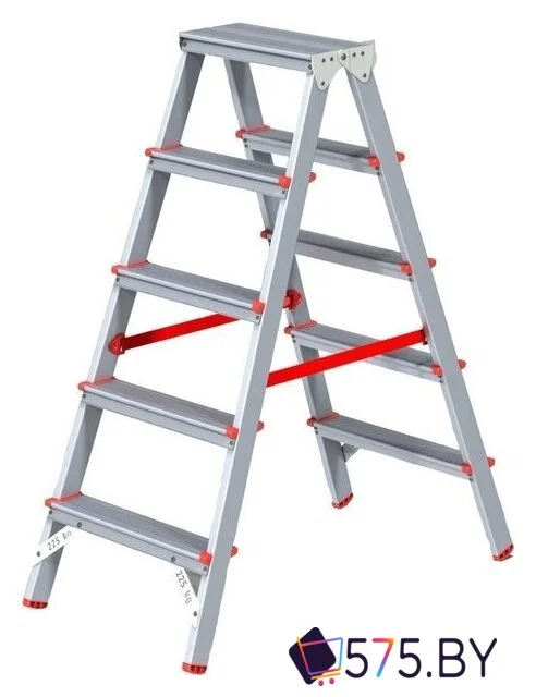 Лестница-стремянка Новая высота NV 312 двухсторонняя профессиональная 2x5 ступеней в магазине 575.by