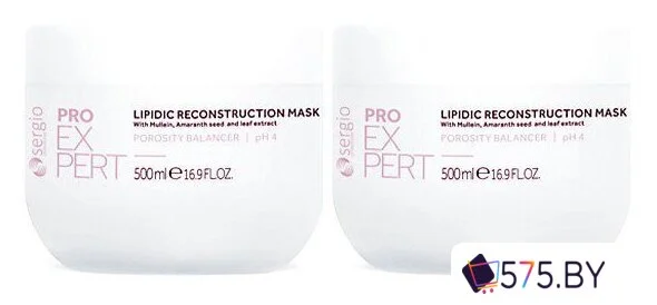 Маска Sergio Professional Pro Expert Для липидного восстановления волос (2x500 мл) в магазине 575.by