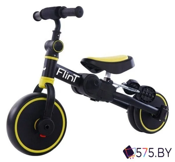Беговел-велосипед Bubago Flint BG-F-109-3 (черный/желтый) в магазине 575.by