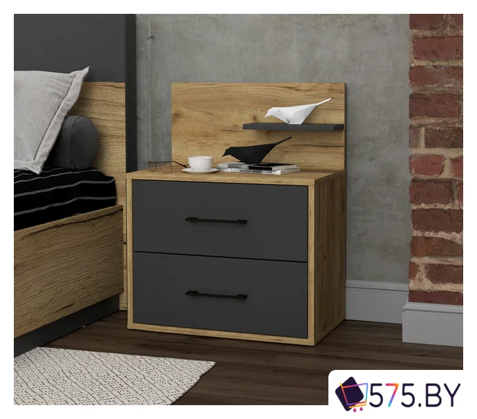 Тумба Интерлиния Loft LT-Т55 (дуб золотистый-антрацит) в магазине 575.by