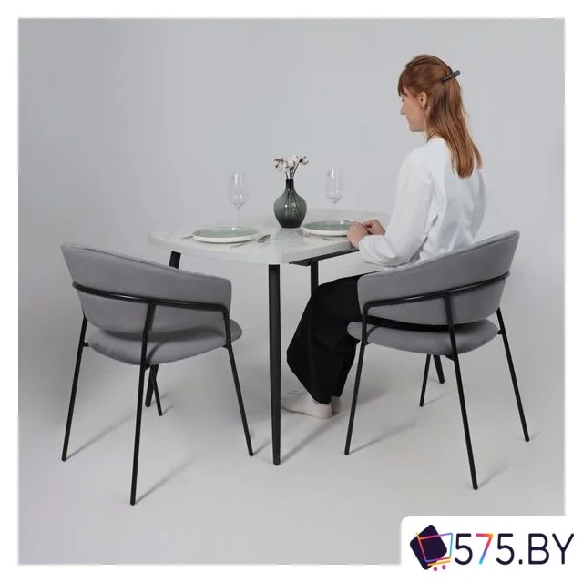 Стул с подлокотниками Алвест AV 433 (темно-серый бархат H-15/черный) в магазине 575.by