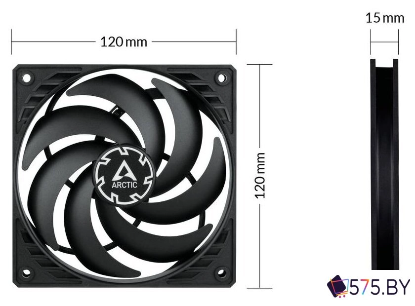 Вентилятор для корпуса Arctic P12 Slim PWM PST ACFAN00187A в магазине 575.by
