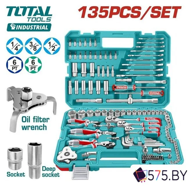 Универсальный набор инструментов Total THKTHP21356 (135 предметов) в магазине 575.by