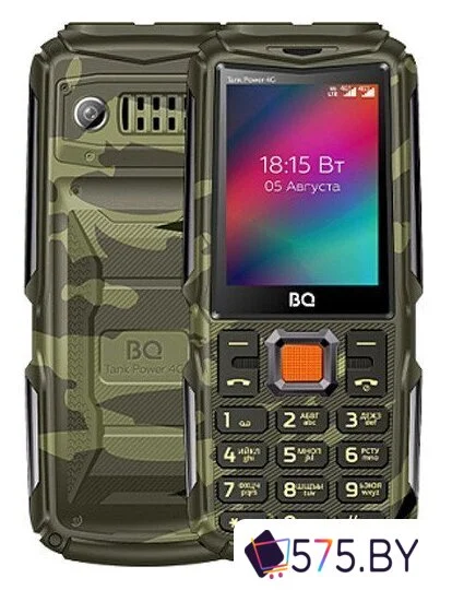 Кнопочный телефон BQ BQ-2410L Tank Power 4G (зеленый камуфляж)