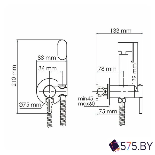 Гигиенический душ Wasserkraft A70138 в магазине 575.by
