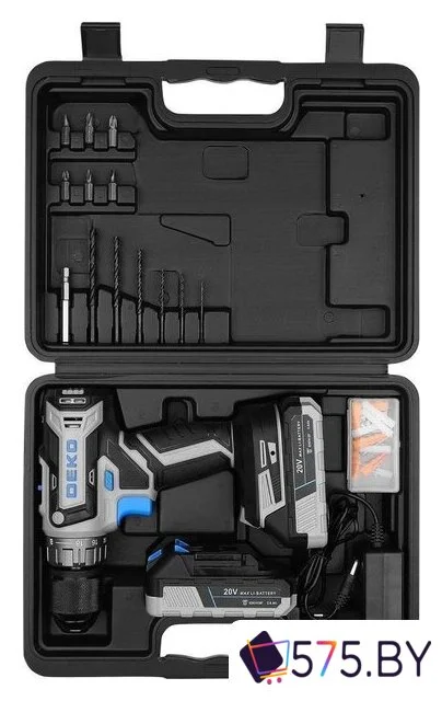 Дрель-шуруповерт Deko DKCD20V One Set63 083-1038 (с 2-мя АКБ, кейс) в магазине 575.by