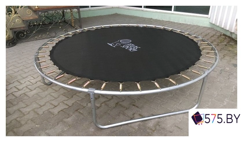 Батут Atlas Sport 252 см - 8ft Basic (с лестницей, внешняя сетка, зеленый) в магазине 575.by