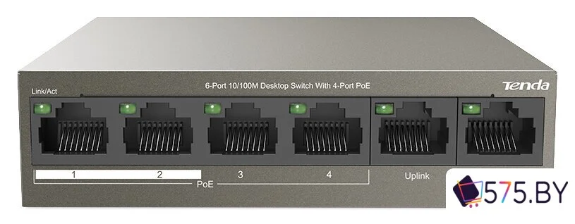 Неуправляемый коммутатор Tenda TEF1106P-4-63W в магазине 575.by