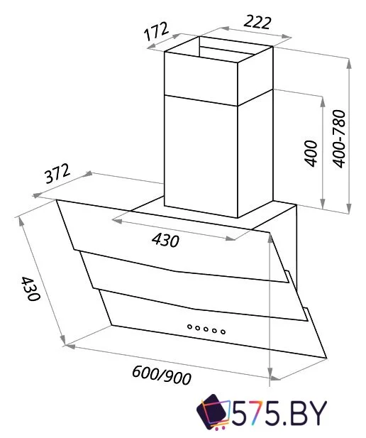 Кухонная вытяжка MAUNFELD Manchester Light 60 (черный) в магазине 575.by