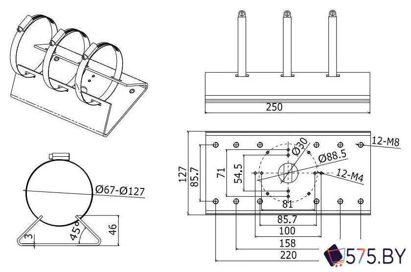 Крепление для камер видеонаблюдения Hikvision DS-1275ZJ в магазине 575.by