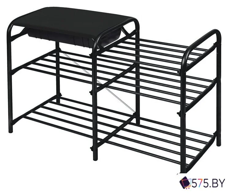 Полка для обуви Nika ЭТЛ5-1/Ч (черный/матовый черный) в магазине 575.by