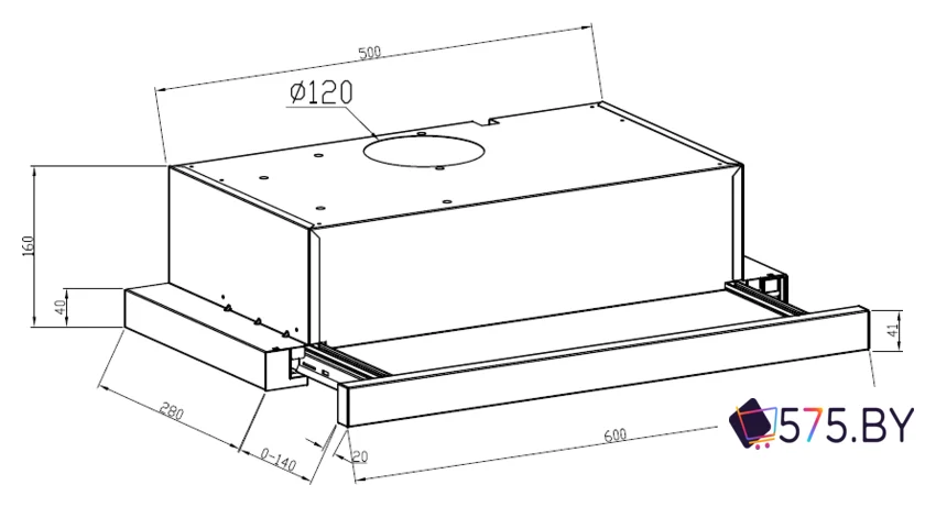 Кухонная вытяжка LEX Hubble 2М 600 (белый) в магазине 575.by