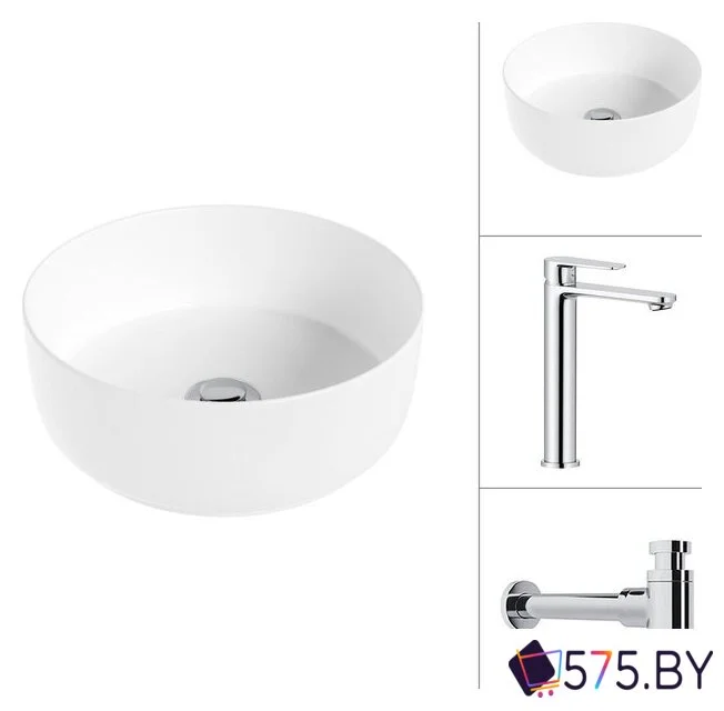 Умывальник Lauter 21499-31 + Moon 21СK81691C с сифоном 21635CH (хром) в магазине 575.by
