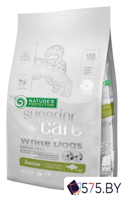 Сухой корм для собак Nature's Protection Superior Care GF White Dogs Junior Small & Mini Breeds (для щенков малых пород с белой шерстью) 1.5 кг в магазине 575.by