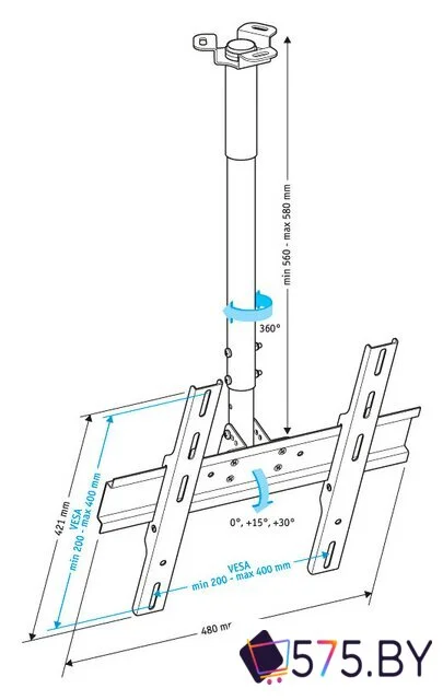 Кронштейн для телевизора Holder PR-101 (белый) в магазине 575.by