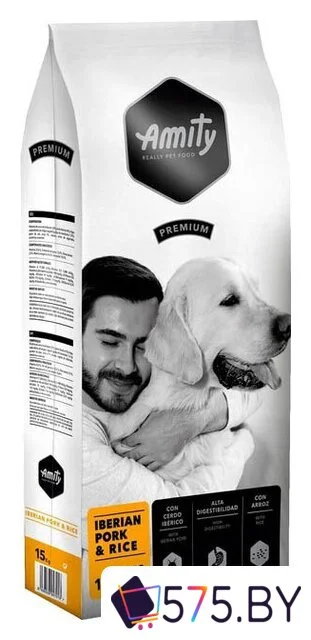 Сухой корм для собак Amity с иберийской свининой и рисом (15 кг) в магазине 575.by