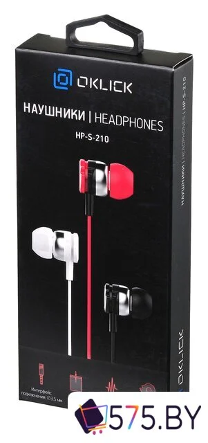 Наушники Оклик HP-S-210 (красный) в магазине 575.by