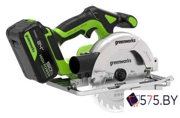 Дисковая (циркулярная) пила Greenworks GD24CS165 1501607CUG (с 1-им АКБ) в магазине 575.by