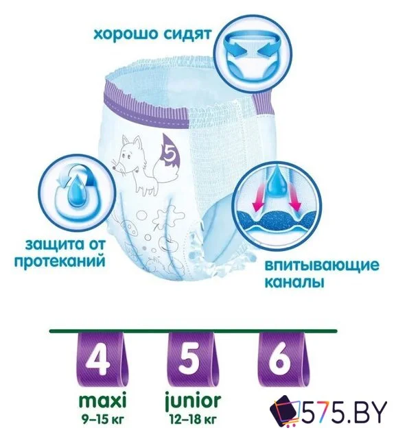 Трусики-подгузники Helen Harper Soft & Dry Junior трусики (64 шт) в магазине 575.by