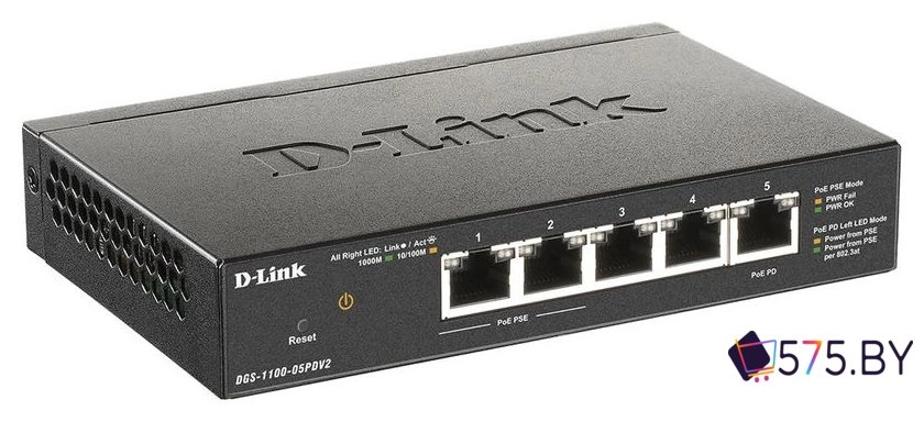 Управляемый коммутатор 2-го уровня D-Link DGS-1100-05PDV2/A1A в магазине 575.by