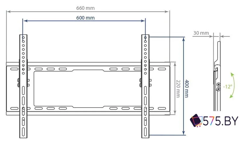 Кронштейн для телевизора Kromax IDEAL-102 (черный) в магазине 575.by