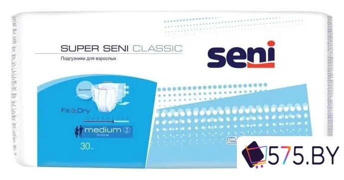 Подгузники для взрослых Seni Super Classic Medium (30 шт) в магазине 575.by
