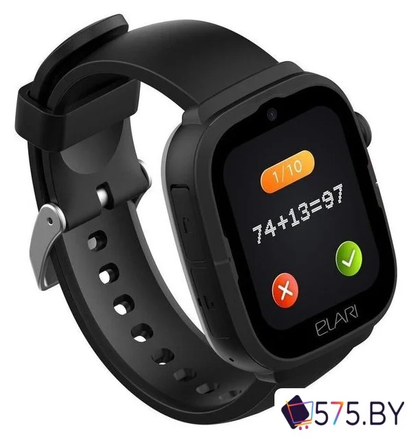 Детские умные часы Elari KidPhone 4G Go (черный) в магазине 575.by