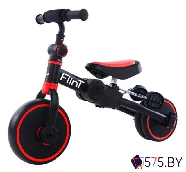 Беговел-велосипед Bubago Flint BG-F-109-1 (черный/красный) в магазине 575.by