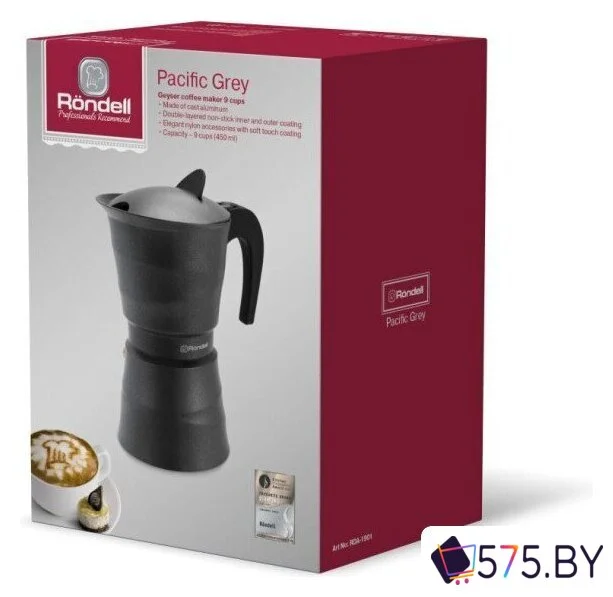 Гейзерная кофеварка Rondell Pacific Grey RDA-1901 в магазине 575.by