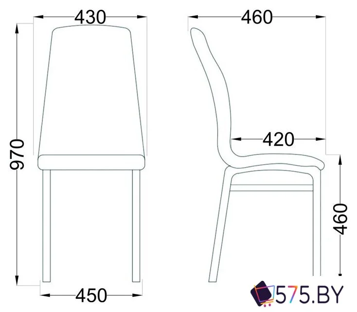 Стул AksHome Adele (серая ткань Seattle 005/хром) в магазине 575.by