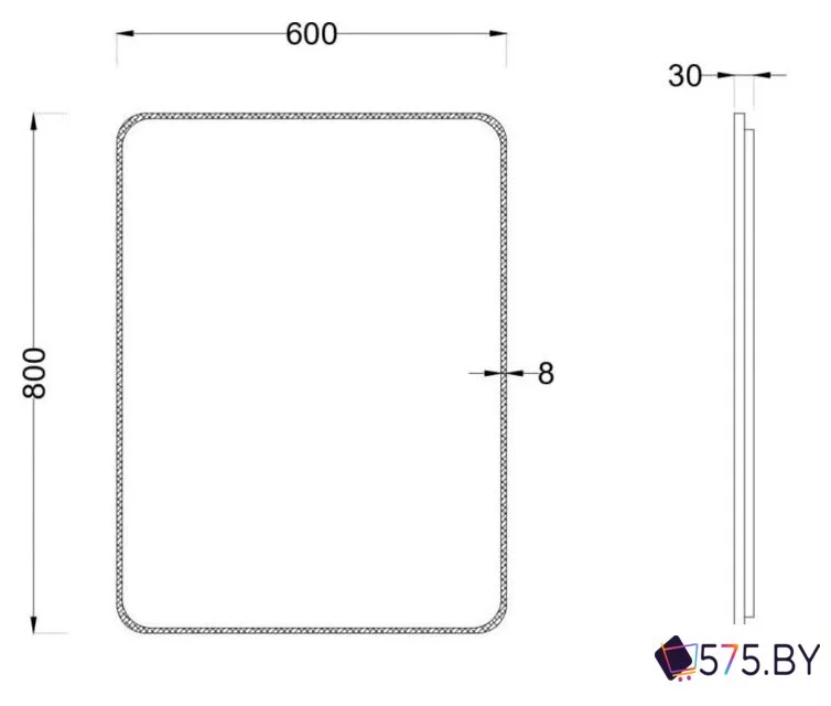 Мебель для ванных комнат Roxen Зеркало Simon 510205-60B 60x80 в магазине 575.by