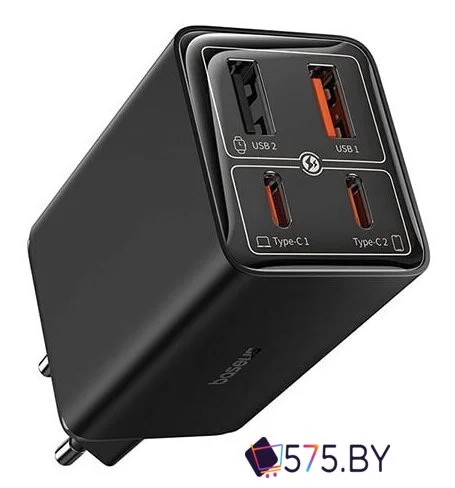 Сетевое зарядное Baseus GaN6 Pro Fast Charger 2C+2U 65W P10162701113-00 (черный) в магазине 575.by
