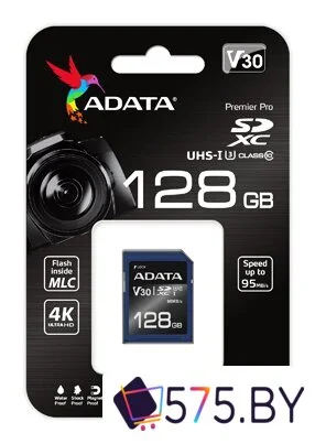 Карта памяти ADATA Premier Pro ASDX128GUI3V30S-R SDXC 128GB в магазине 575.by