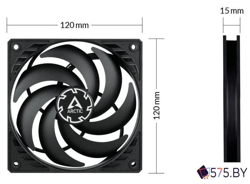 Вентилятор для корпуса Arctic P12 Slim PWM PST ACFAN00187A в магазине 575.by