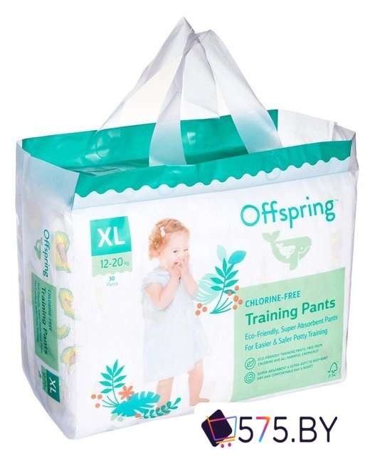 Трусики-подгузники Offspring XL 12-20кг Авокадо (30 шт) в магазине 575.by